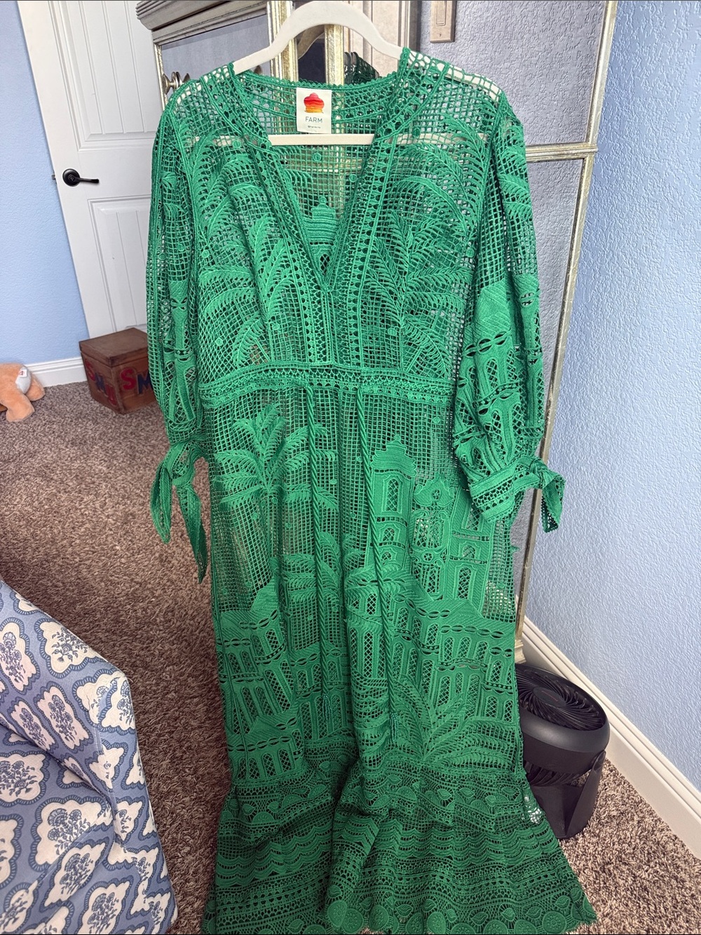 FARM Rio Emerald Green Crochet Maxi Dress - Picture 8 of 8